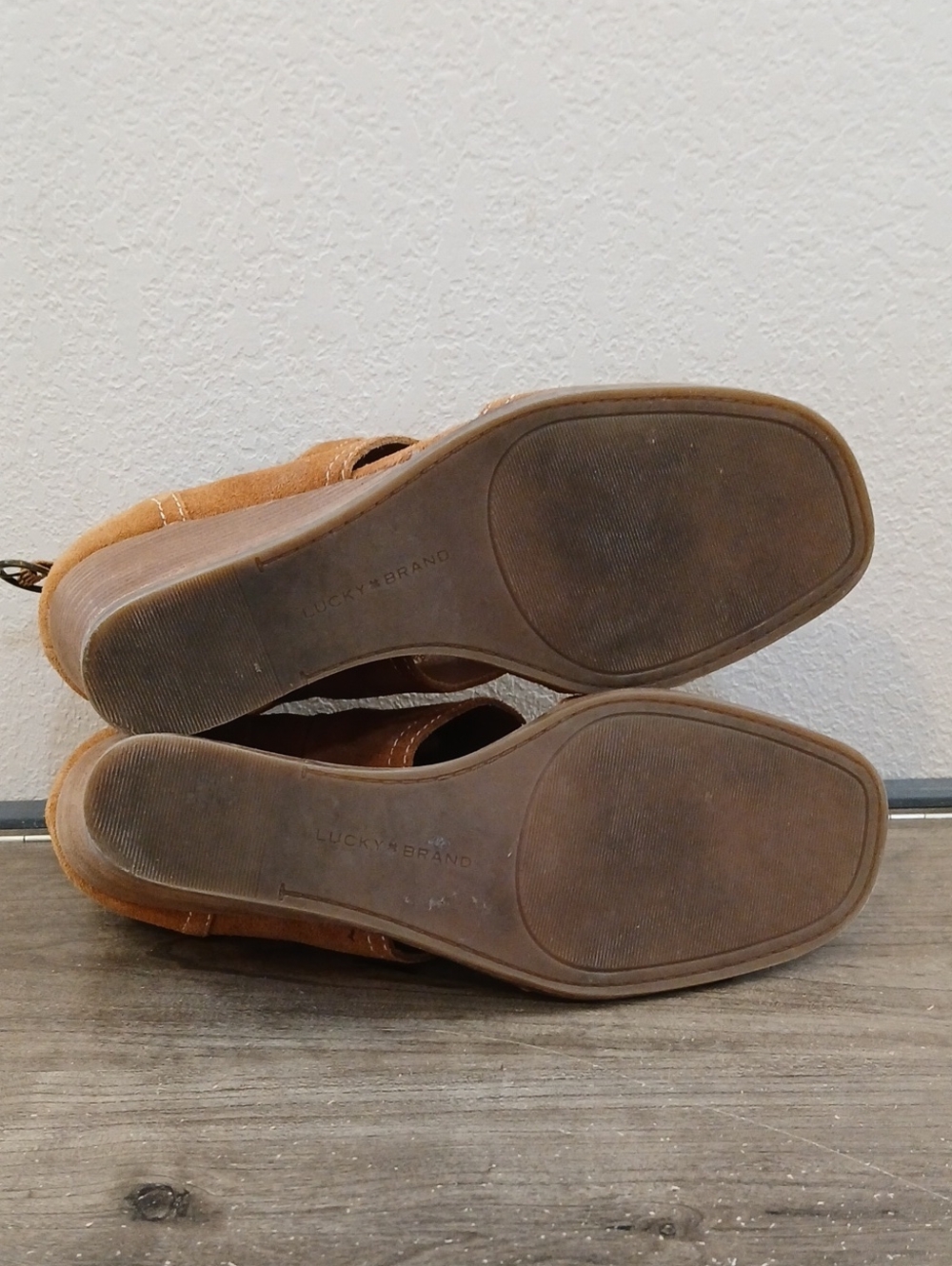 Lucky Brand Luckili Suede Leather Sandal Wedges - Picture 7 of 7